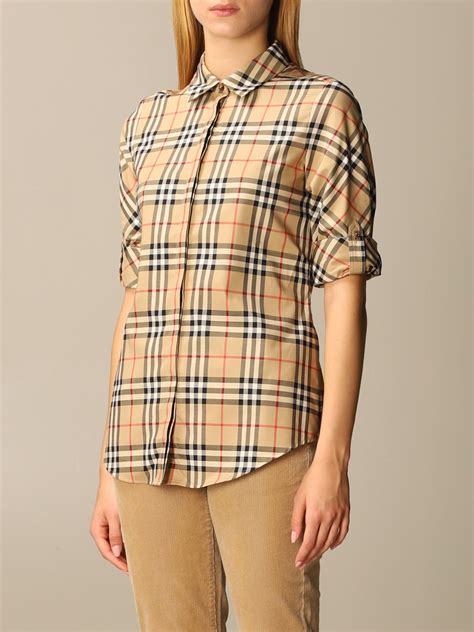 burberry camicia donna|Camicia con vestibilità slim in cotone Check (Sabbia) .